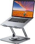 JOYEKY Laptop Stand for Desk, Adjustable Computer Stand with 360° Rotating Base, Ergonomic Laptop Riser for Collaborative Work, Foldable & Portable Laptop Stand, fits for All 10-16" Laptops