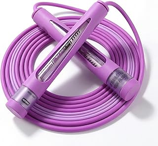 YUEDONG Jump Rope, Adjustable Tangle-Free Jump Rope with Dual Bearings, Easy-to-Learn Two-Section Rope Design, Anti-Slip Handles, Name Tag & Carry Bag for Boys, Girls and Beginners
