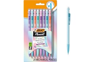 BIC Xtra-Smooth Pastel Mechanical Pencils with Erasers, Medium Point (0.7mm), 24-Count Pack, Bulk Mechanical Pencils for Scho