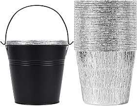 30-Pack Grease Liner and 1 Pack Black Bucket, Grill Drip Cups Compatible for Traeger Pro Series 575/780, 22/34 Series, Grill Accessories and Drip Tray Liner