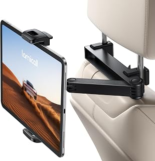 Lamicall Car Headrest Tablet Holder - [Lockable] [3 in 1 Extension Arm] Upgrade Tablet Mount for Car Backseat, Gifts Road Trip Essentials for Kids, for iPad Pro Air Mini, Fire HD, 4.7-13" Tablets
