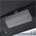 Augeny Sunglasses Holder for Car Sun Visor, Leather Auto Eyeglasses Storage Case with Hidden Magnetic Closure, Protective Glasses Organizer Box, Vehicle Visor Accessories for Woman Man (Gray)