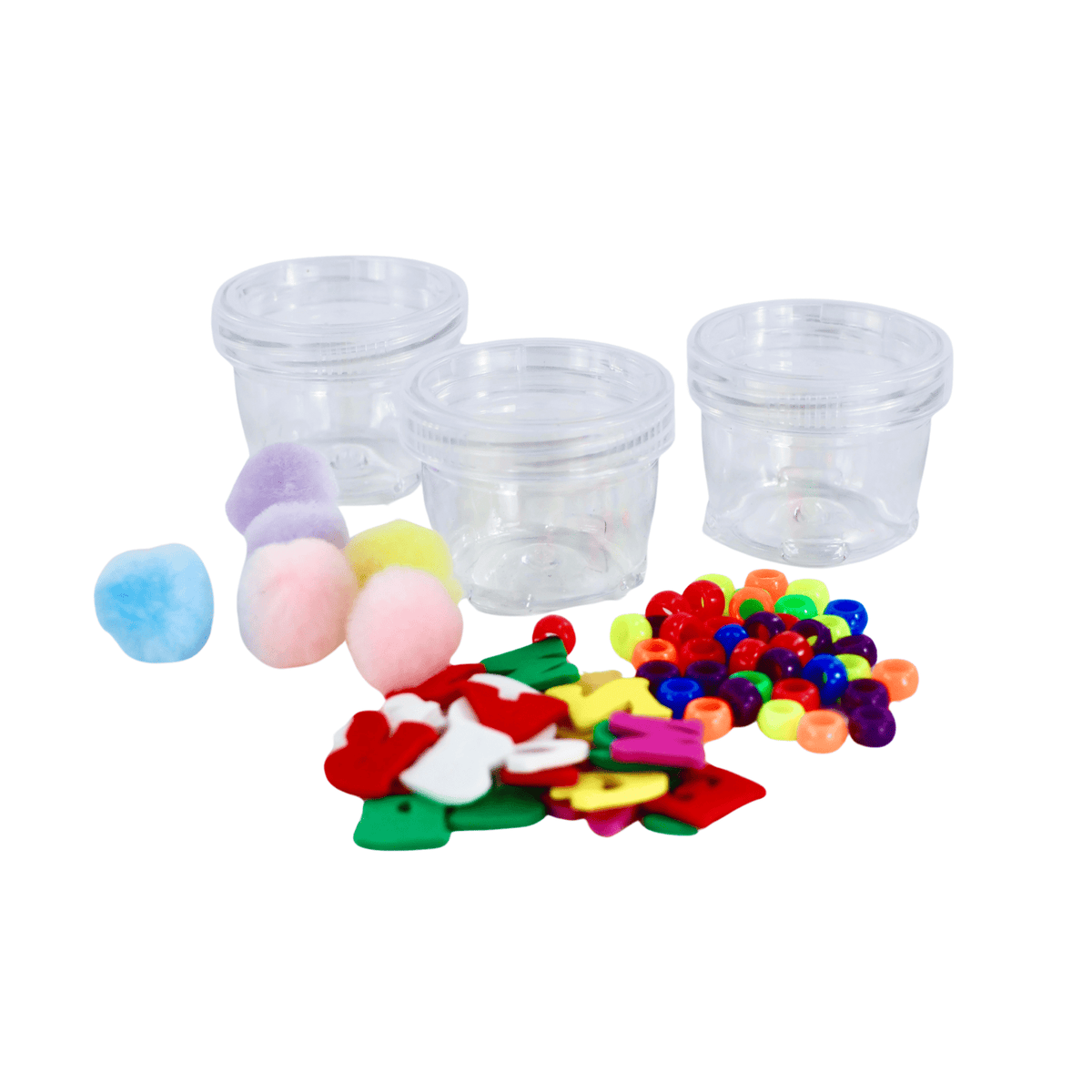 Stackable Crafting Containers, 3 Piece Plastic Clear Set - Image 3
