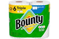 Bounty Select-A-Size Paper Towels, White, 2 Triple Rolls = 6 Regular Rolls