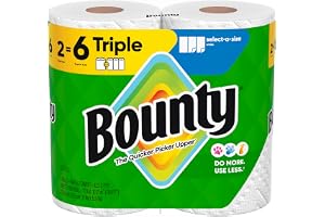 Bounty Select-A-Size Paper Towels, White, 2 Triple Rolls = 6 Regular Rolls