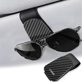 T-carbon Sunglass Holder for Car Visor,Magnetic Leather Glasses Holder,Carbon Fiber Sunglasses Holder and Ticket Card Clip,Car Accessories Interior,Glossy Black