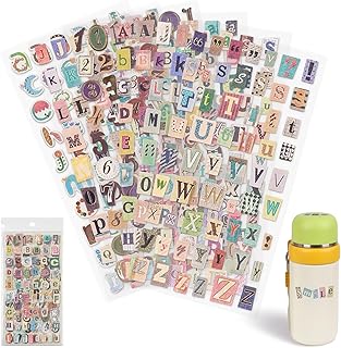 347PCS Scrapbook Letters, 6 Sheet Letter Stickers for Scrapbooking Supplies Journaling Laptop Water Bottle DIY Crafts Gift Junk Journal