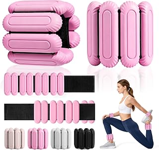 Wrist Weights for Women & Men, 2lb Silicone Wrist Ankle Weights for Pilates, Yoga, Running and Strength Training Comfortable Weighted Bracelet Arm Leg Weights for Fitness, Walking, Gym