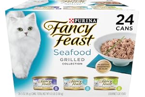 Purina Fancy Feast Grilled Wet Cat Food Seafood Collection in Wet Cat Food Variety Pack - (Pack of 24) 3 oz. Cans