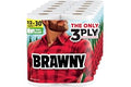 Brawny Tear-A-Square 3-Ply Paper Towels, 12 XL Family Rolls = 30 Regular Rolls, Strong, Absorbent, and Durable with 3 Sheet S