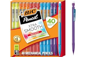 BIC Xtra Smooth Bright Edition Mechanical Pencils, 0.7 mm Medium Point, Bulk School Supplies for Students and Teachers, 40-Co