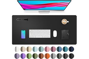 Aothia Non-Slip Waterproof PU Leather Desk Pad Protector for Mouse, Writing Desk, Office, Home, Laptop Blotter, 23.6" x 13.7"