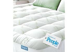 Niagara Sleep Solution Ultra Soft Queen Size Mattress Topper - Rayon Derived from Bamboo Pillow Top Mattress Pad for Back Pai