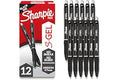 Sharpie S-Gel Gel Pens, Black Barrel, Medium Point (0.7mm), Black Gel Ink, 12 Count - Home, Office, School, Journaling, Writi