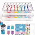 80 Slots Diamond Painting Storage Containers, Bead Organizer for Diamond Art Accessories, Clear Plastic Storage Boxes with Foam Base and Label Stickers for Beads Seeds Rhinestones (2 Pack)