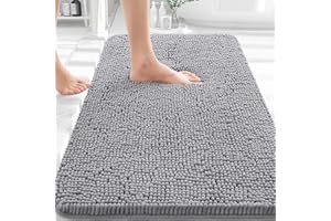 OLANLY Bathroom Rugs 30x20, Extra Soft Absorbent Chenille Bath Rugs, Rubber Backing Quick Dry, Machine Washable Bath Mats for