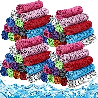Redbaker 90 Pack Cooling Towels Bulk for Neck and Face 40" x 12" Ice Towel Multicolored Microfiber Cool Sweat Rag for Gym Workout Running Yoga Fitness Travel Outdoor Sports(Coloful)