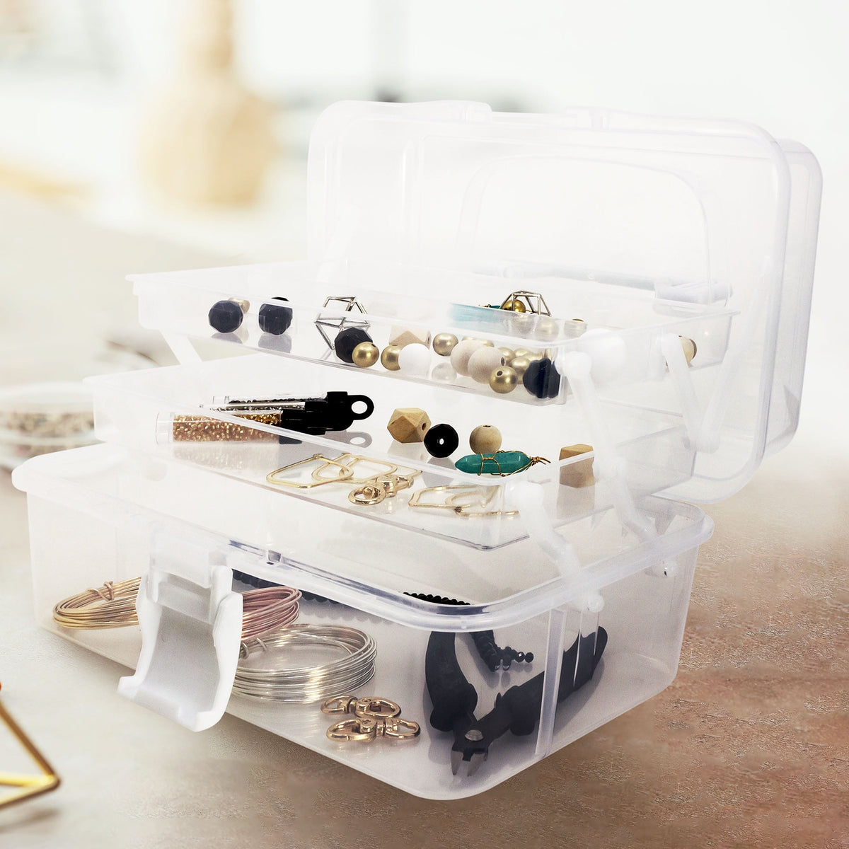 Multi-Purpose Storage Case Organizer for Jewelry and Arts and Crafts, Clear, Medium - Image 5