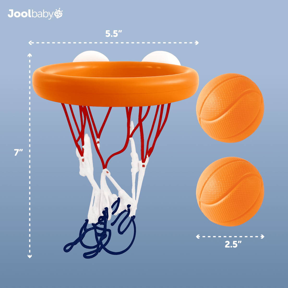 Basketball Bath Toy for Kids with Suction Cup Hoop and 2 Balls - Image 4