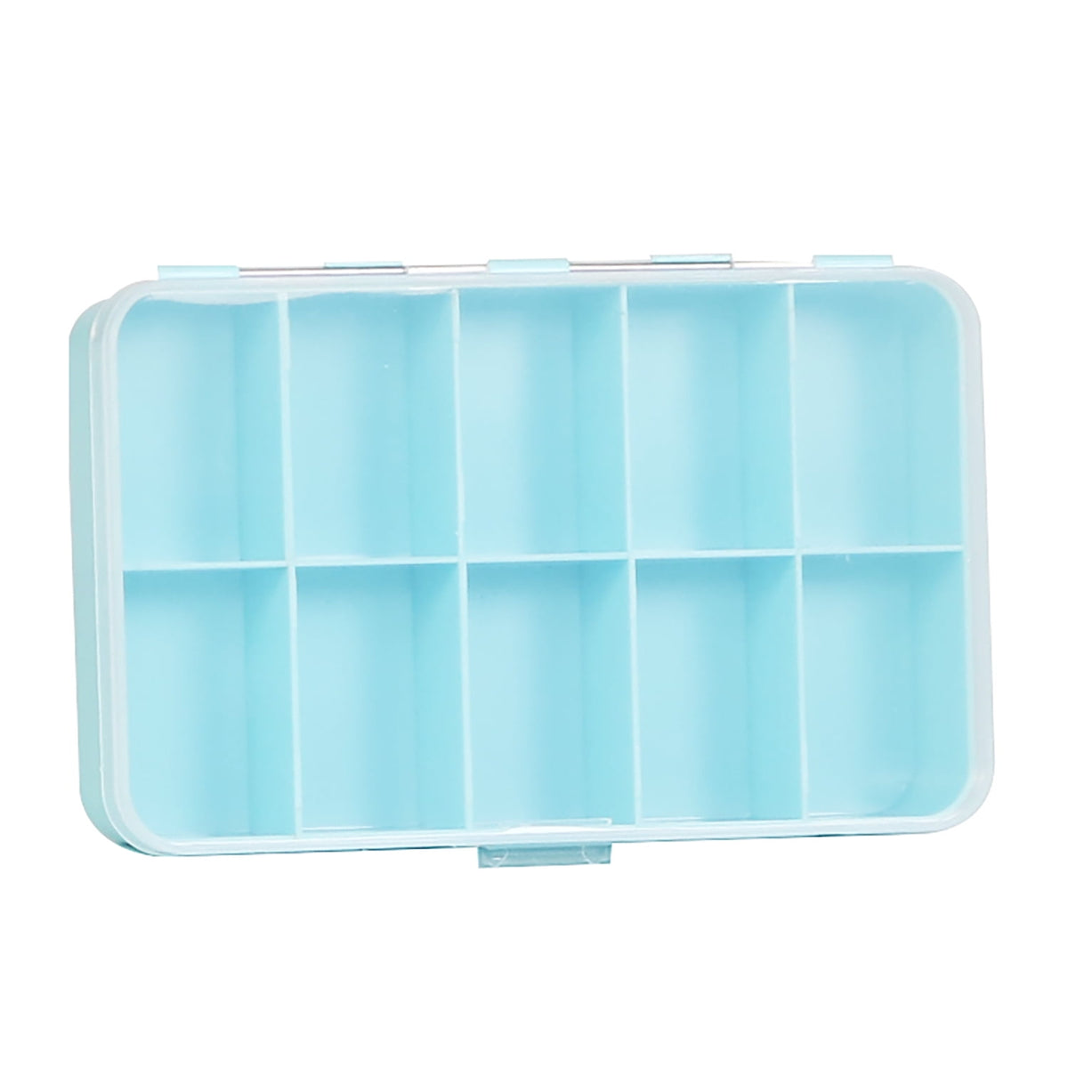 10 Compartment Plastic Bead Storage Box, Teal (Single) - Image 4