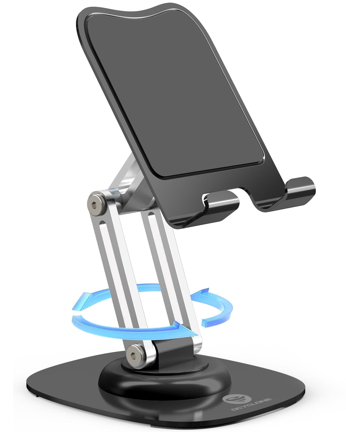 Stand for Desk, Aluminum Holder with 360 Rotating Metal Base, Foldable Desktop Holder Compatible 4-11" Mobile Devices...