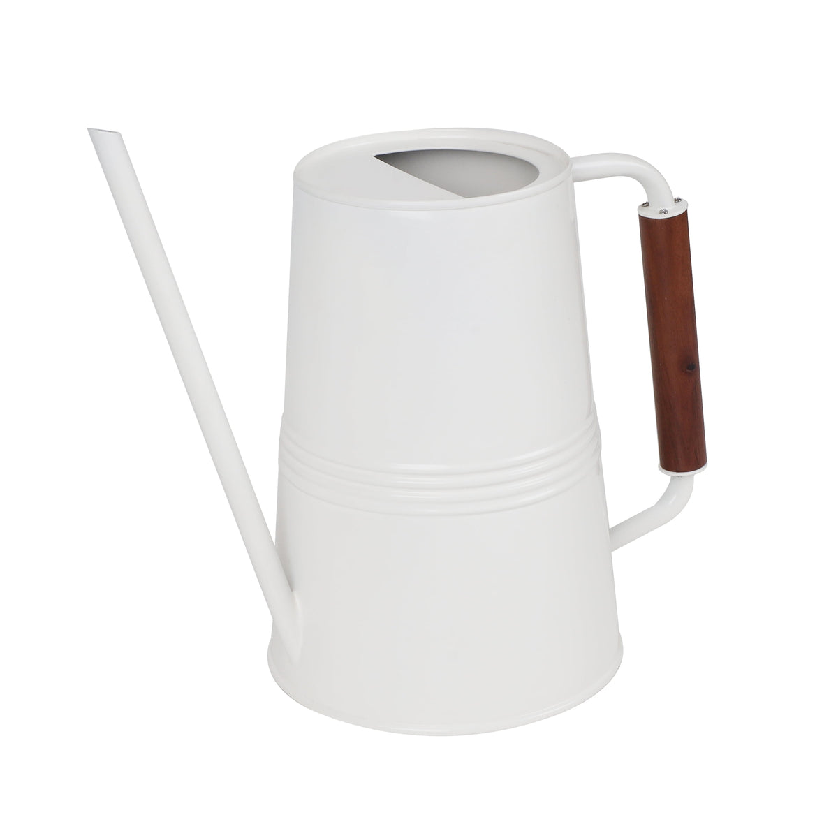 1-Gallon Metal Watering Can, White - Image 2