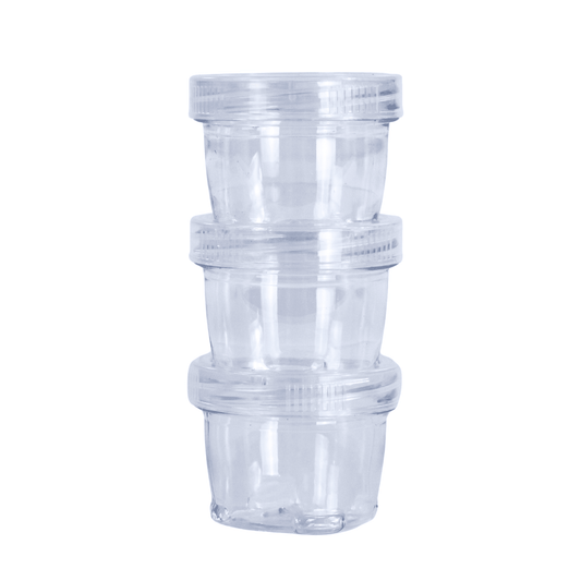 Stackable Crafting Containers, 3 Piece Plastic Clear Set