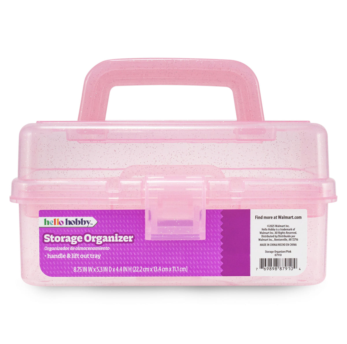 Case with Lift-Out Tray, Pink with Glitter - Image 2