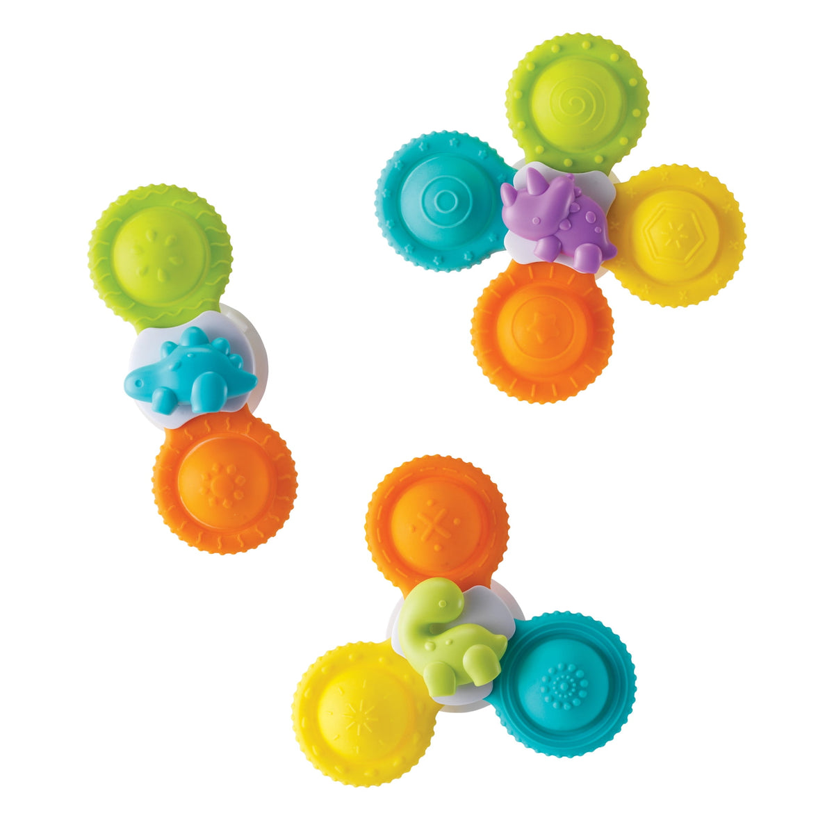 Silicone Bath Pop Spinner, for Babies 6-12 Months, Multicolor, 3-Pack