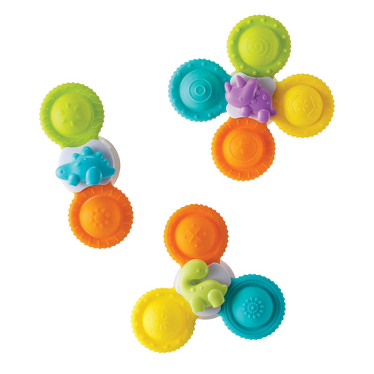 Silicone Bath Pop Spinner, for Babies 6-12 Months, Multicolor, 3-Pack