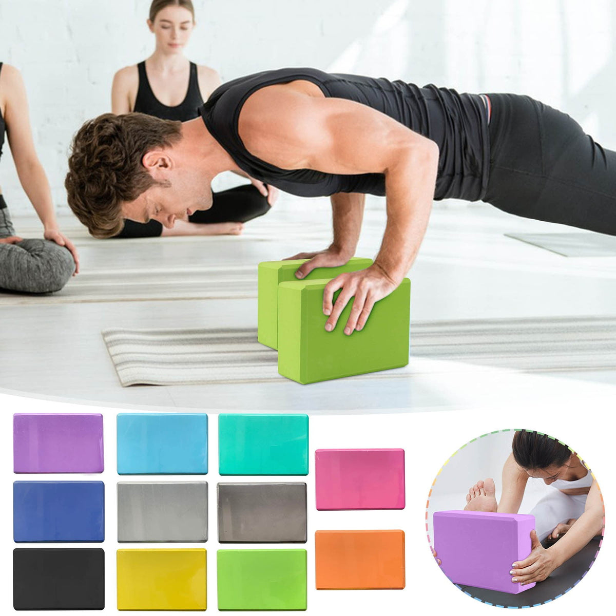 New Yoga Blocks High Density Non Slip Yoga Foam Brick for Body Stretching Pilates and Dance Supportive Eva Yoga Block... - Image 2