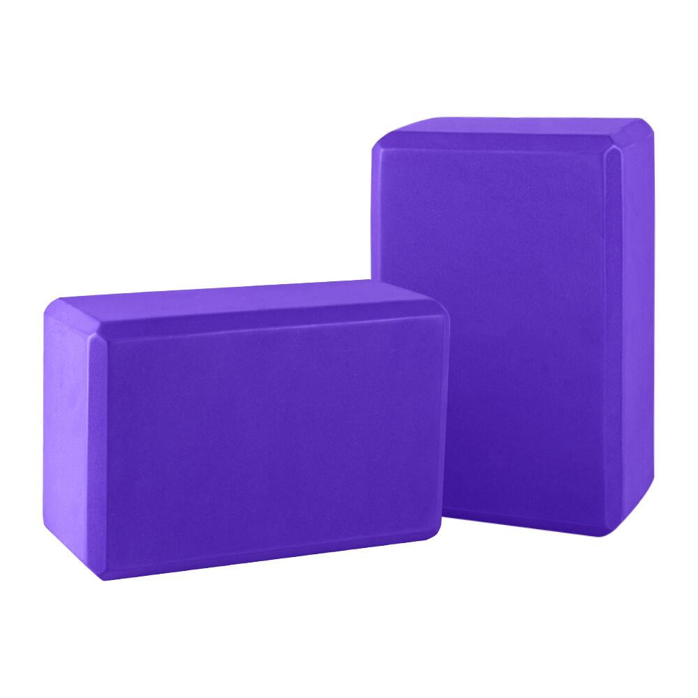 Blocks Set of 2 High-Density Foam Blocks(4"x 6"x 9") for, Pilates, Meditation - Purple