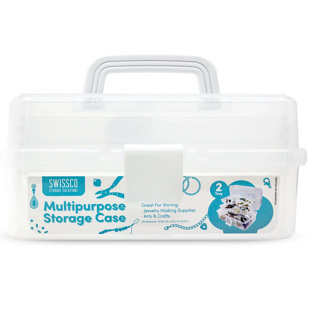 Multi-Purpose Storage Case Organizer for Jewelry and Arts and Crafts, Clear, Medium - Image 2