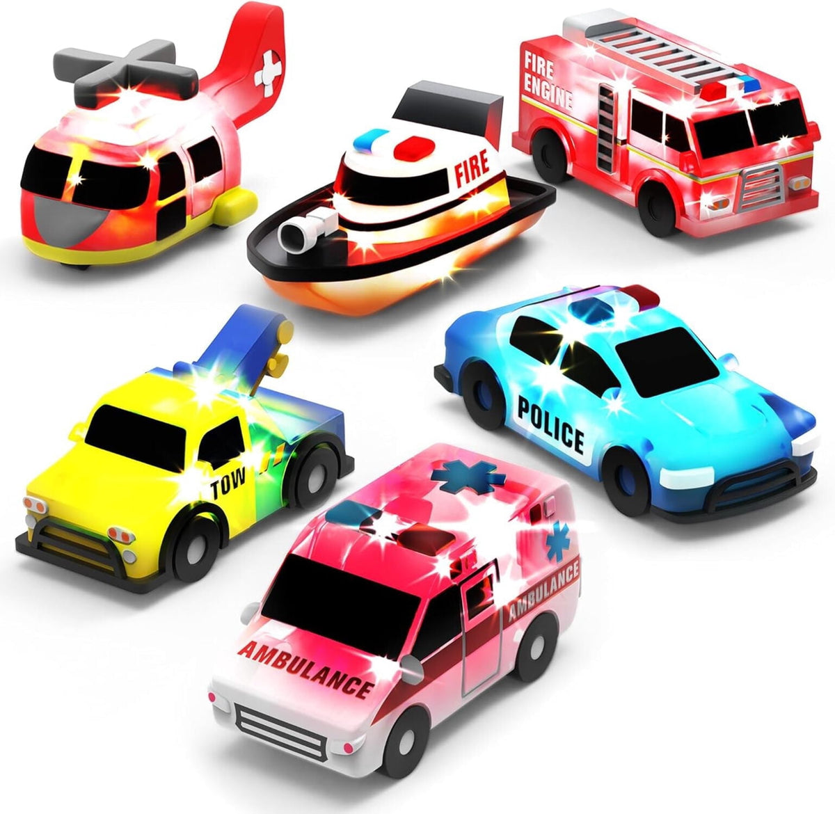 Cars Light Up Bath Toys, 6 Pack, Water-Activated Light Up Toys Flash & Change Color