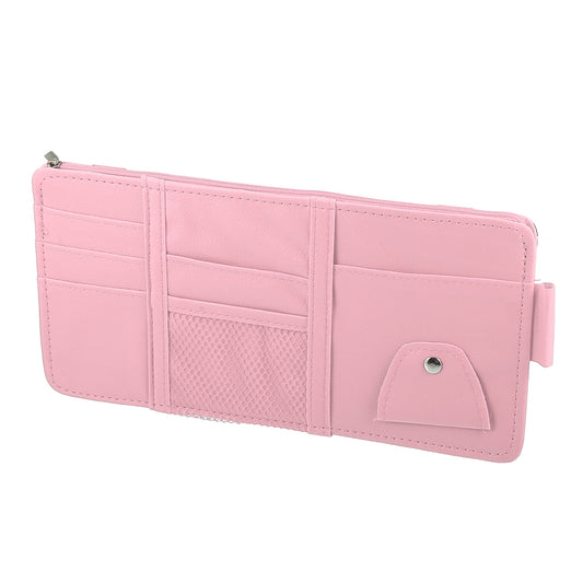 Car Sun Visor Organizer Auto Interior Accessories Sunglass Holder Pink