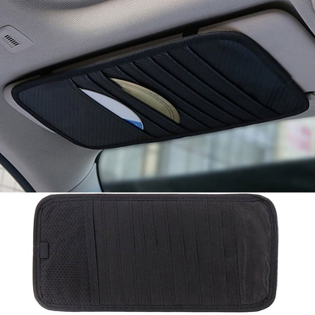 1Pc Car Auto Visor CD Card Case Holder Clipper Disks Hold Organizer Bag Black - Image 2