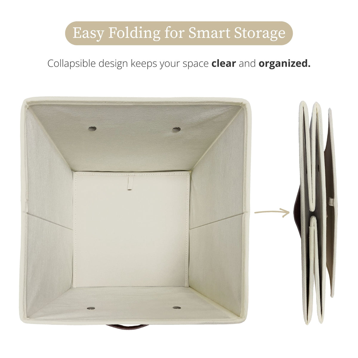 Bin, Cube Bin, Closet Organizers, Set of 6, Beige - Image 6