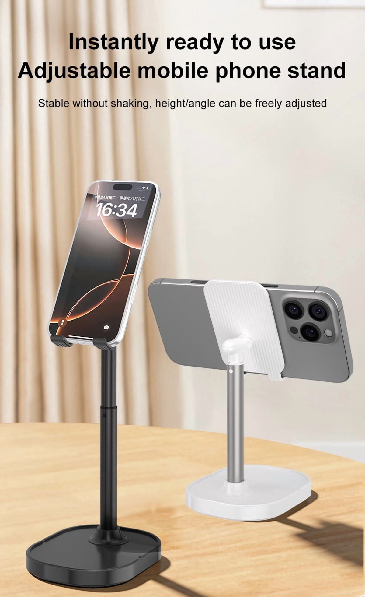 Adjustable Cell Phone Stand for Desk, Phone Stand for Recording, iPhone Holder for Filming, Small iPhone Tripod, Sopo... - Image 2