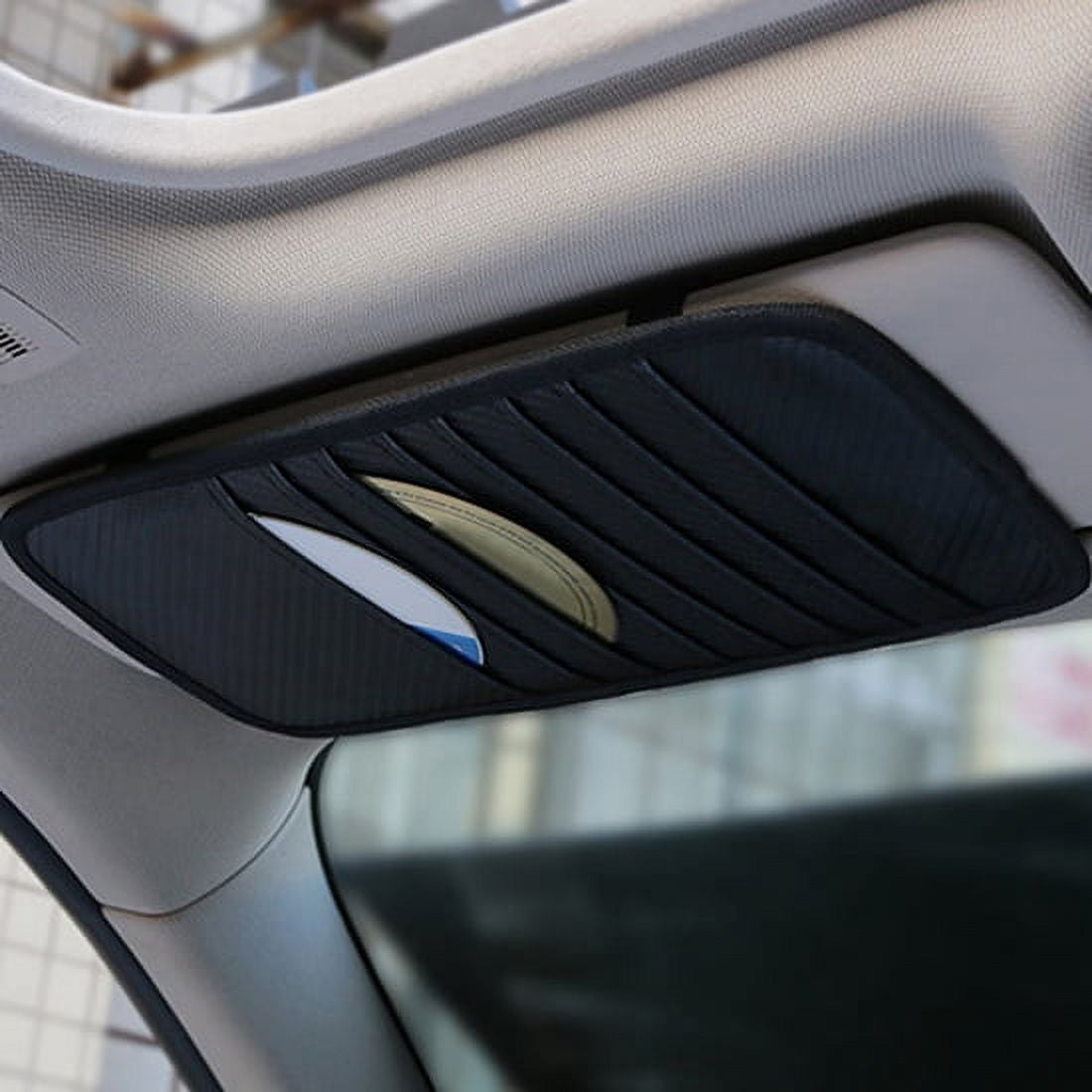 1Pc Car Auto Visor CD Card Case Holder Clipper Disks Hold Organizer Bag Black - Image 4