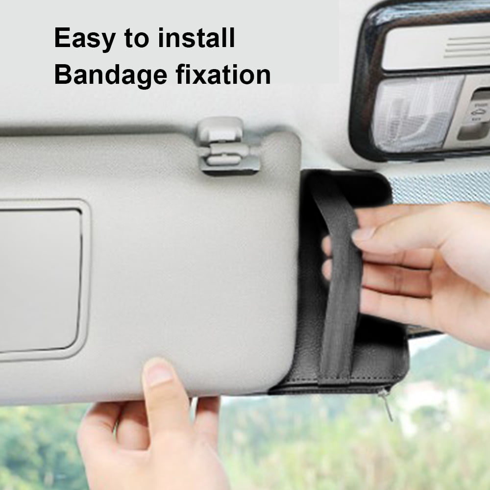 Car Sun Visor Organizer with Multi-Pocket Zipper for Auto Accessories - Image 6