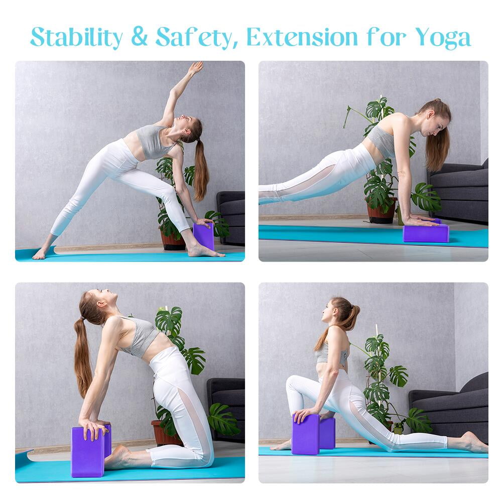 Blocks Set of 2 High-Density Foam Blocks(4"x 6"x 9") for, Pilates, Meditation - Purple - Image 5