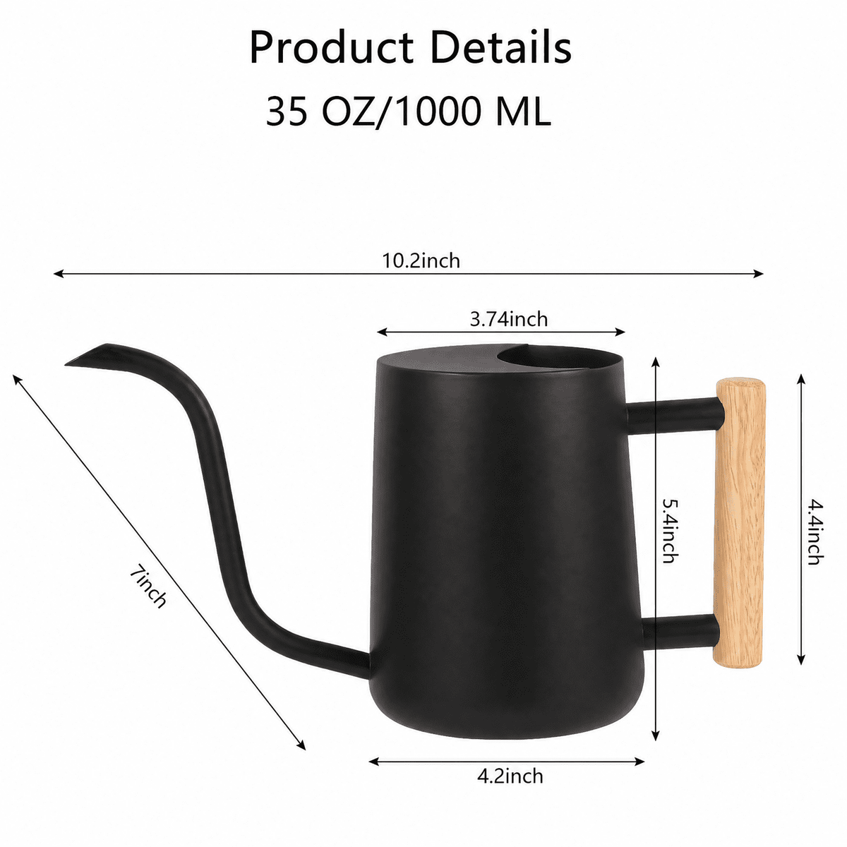 Can for Indoor Plants, 35oz/1000ml Metal Stainless Steel Small Can with Long Spout for House Plants Succulents Bonsai... - Image 5