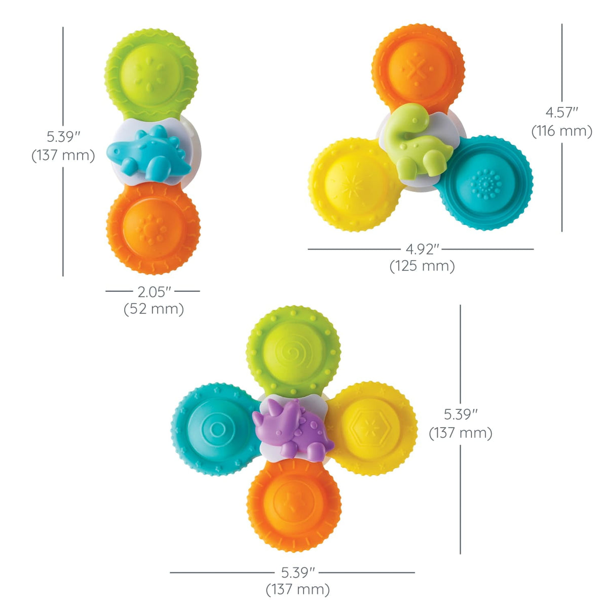 Silicone Bath Pop Spinner, for Babies 6-12 Months, Multicolor, 3-Pack - Image 6