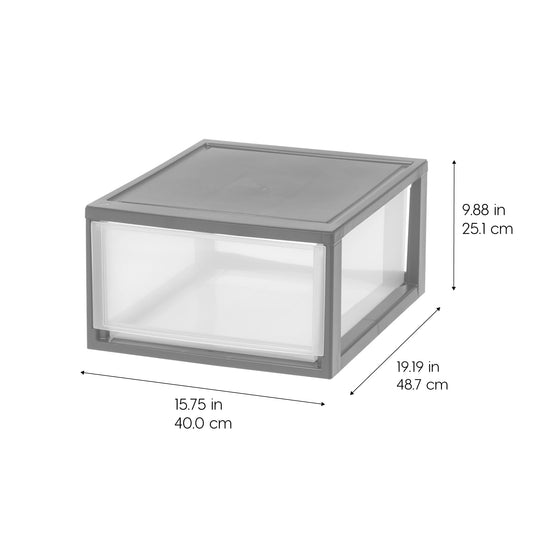 30 Qt Large Plastic Drawers, Under Bed Storage Bins, Stackable, Modular, 2Pk - Image 2