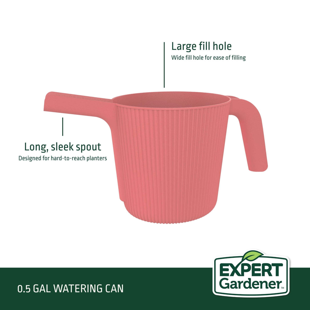 0.5 gal Resin Watering Can, Coral Peony - Image 3