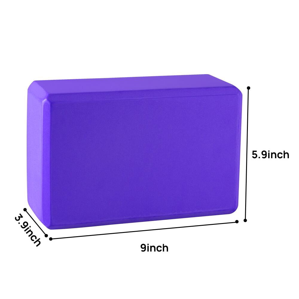 Blocks Set of 2 High-Density Foam Blocks(4"x 6"x 9") for, Pilates, Meditation - Purple - Image 2