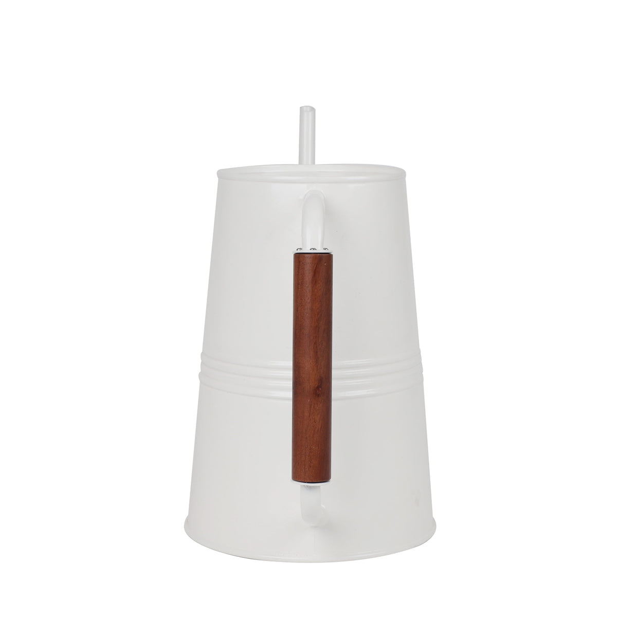 1-Gallon Metal Watering Can, White - Image 4