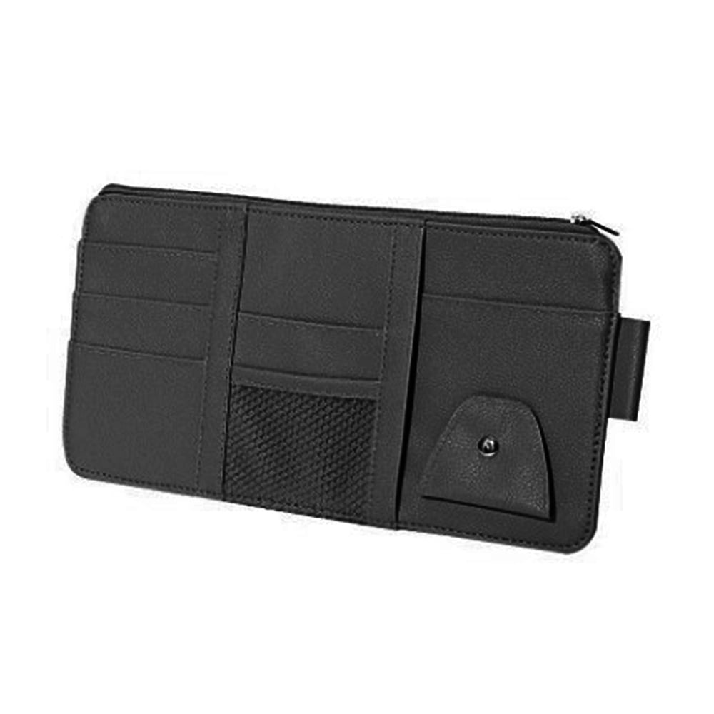 Car Sun Visor Organizer with Multi-Pocket Zipper for Auto Accessories