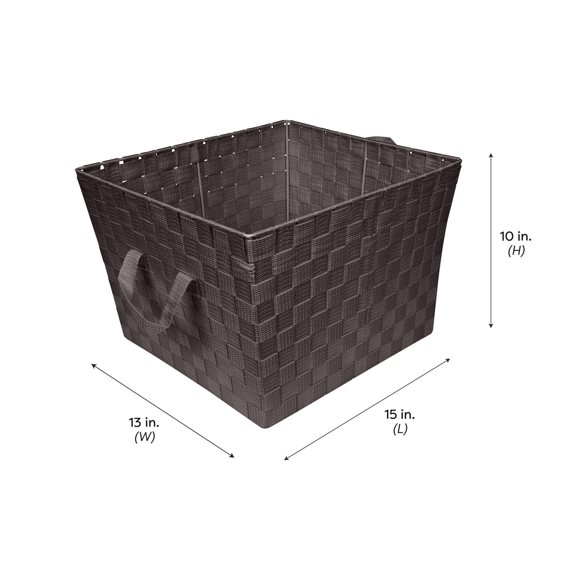 Polypropylene Baskets, 13" x 15", Brown - Image 4