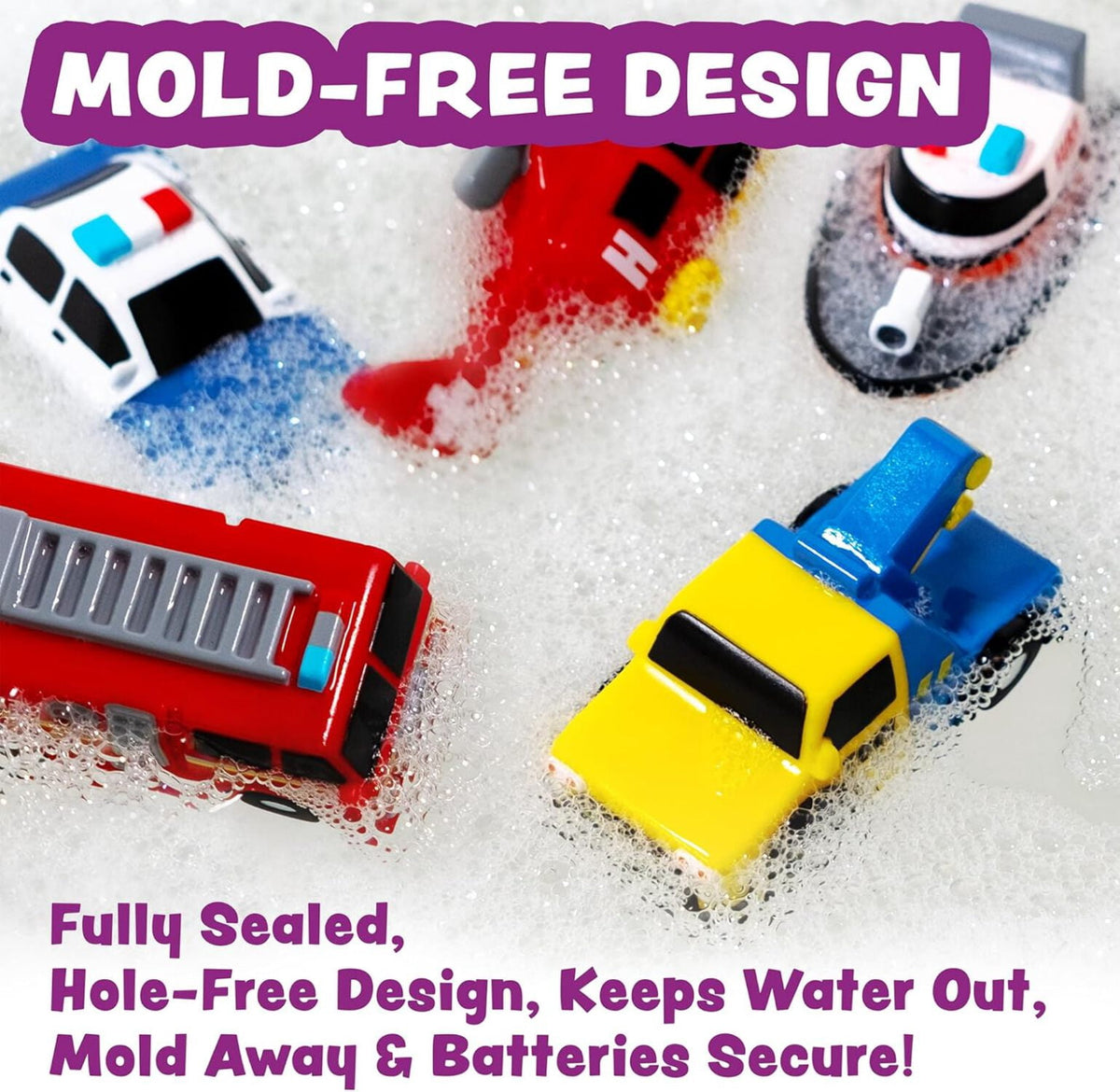 Cars Light Up Bath Toys, 6 Pack, Water-Activated Light Up Toys Flash & Change Color - Image 4